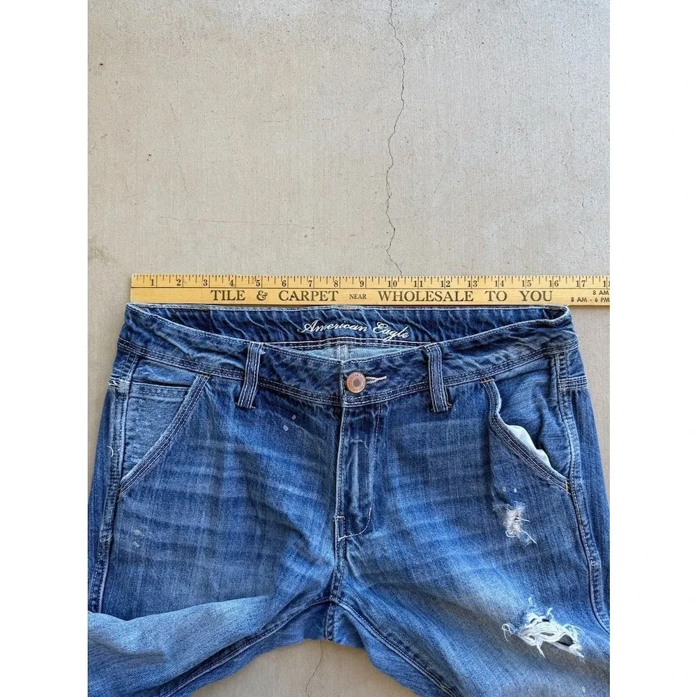 American Eagle Boy Fit Jeans Size 8 Reg Low Rise Bootcut Y2K Style